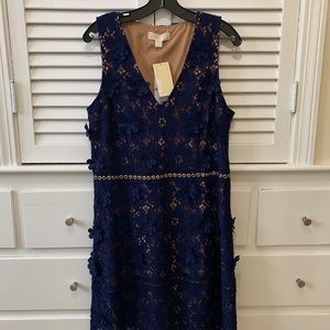 michael michael kors floral appliqué lace dress